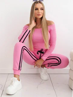 Súprava s dvojitými pruhmi svetloružovej farby