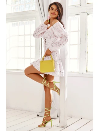 Damskie Wiązane Sandałki Na Szpilce Zielone Meya