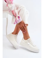 Sneakersy Damskie Na Platformie Białe Zeparine