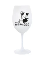 NERUŠŠŠ - bílá sklenice na víno 350 ml