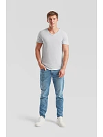 Fruit of the Loom Iconic 150 V-Neck T Tričko s výstrihom do V 16.1442 melírovaná šedá