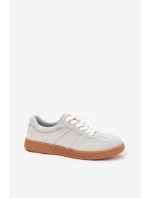 Zamszowe Niskie Sneakersy Damskie Szare Paliana