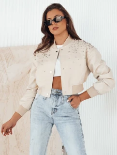Dámska kožená bunda PRIDA béžová FashionStreet TY4265