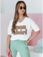 Dámska bavlnená blúzka s potlačou CHERINO biela FashionStreet RY2828 Dámska bavlnená blúzka s potlačou CHERINO biela FashionStreet RY2828