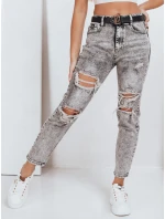 Dámske push up džínsy s dierami sivé FashionStreet UY2780