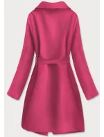 Dámsky minimalistický kabát ružovej farby (747ART)