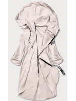 Svetlo béžový tenký asymetrický dámsky prehoz cez oblečenie (B8117-46) Svetlo béžový tenký asymetrický dámsky prehoz cez oblečenie (B8117-46)