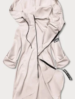 Svetlo béžový tenký asymetrický dámsky prehoz cez oblečenie (B8117-46)