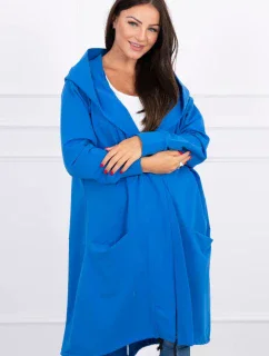 Nevädza modrá bunda s kapucňou nadmernej veľkosti