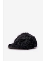 Futrzane Kapcie Damskie Czarne Wladisa