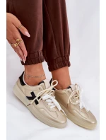 Niskie Buty Sportowe Damskie Złote Zelevelis