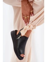 Sandały Damskie Na Koturnie Czarne Mevinette