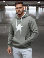 Pánska khaki mikina FashionStreet BX5928 Pánska khaki mikina FashionStreet BX5928