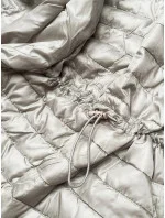 Lesklá béžová dámska prešívaná bunda (N-6107-63)