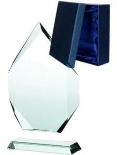 Sklenená trofej s matným podstavcom a puzdrom