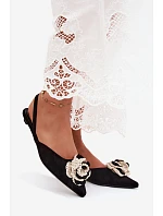 Dámske sandále s imitáciou semišovej výzdoby Black Gardenia