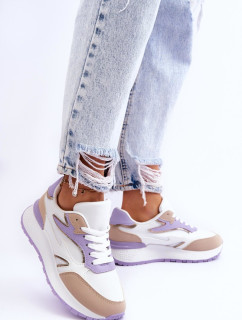 Dámska športová obuv na platforme White and purple Henley