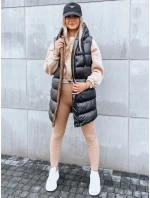 Dámska dlhá prešívaná zimná vesta NOMADNECTAR čierna FashionStreet TY3843