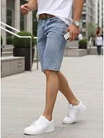 Pánske džínsové šortky s opaskom modré FashionStreet SX2576