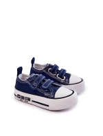 Dziecięce Materiałowe Trampki Na Rzep BIG STAR KK374075 Granatowe