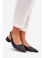 Plecione Sandały Damskie Na Delikatnym Obcasie Czarne Jorela