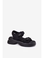 Dámske sandále so zlatými detailmi Black Luvira Dámske sandále so zlatými detailmi Black Luvira