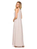 M721 Maxi šaty bez rukávov - čierne