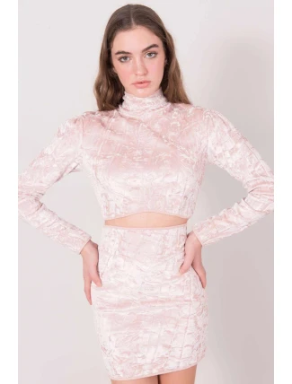 Dámsky velúrový Top 15570 púder béžová - BSL Dámsky velúrový Top 15570 púder béžová - BSL