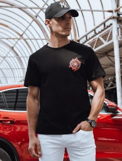 Pánske tričko s potlačou čierne FashionStreet RX5491