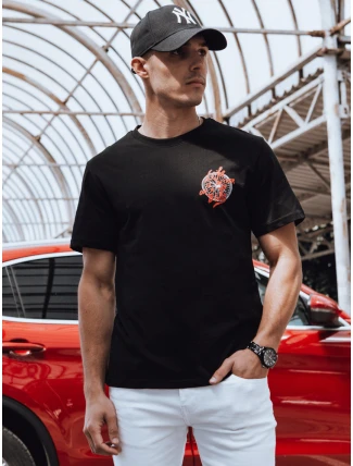 Pánske tričko s potlačou čierne FashionStreet RX5491 Pánske tričko s potlačou čierne FashionStreet RX5491