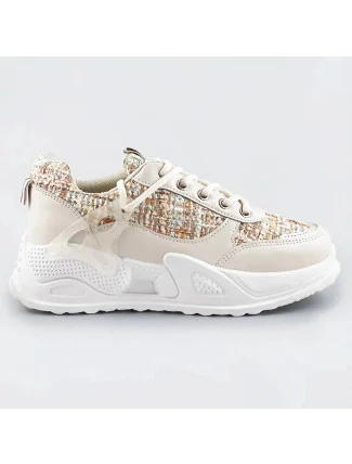 Béžové dámske športové topánky (7003)