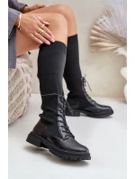 Wsuwane Kozaki Ze Skarpetkową Cholewką Czarne Iranel