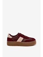 Dámske tenisky na platforme Big Star UU274013 Burgundy
