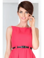 Dámske spoločenské šaty NUMOCO s opaskom stredne dlhé ružové - Ružová / XL - Numoco Dámske spoločenské šaty NUMOCO s opaskom stredne dlhé ružové - Ružová / XL - Numoco