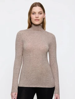 Dámsky rolák Beauty Layers Top LSL Turtleneck 04 - BROWN - beige M003 - TRIUMPH