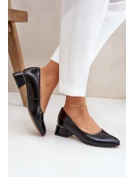 Skórzane Czółenka Lewski 3118 Czarne