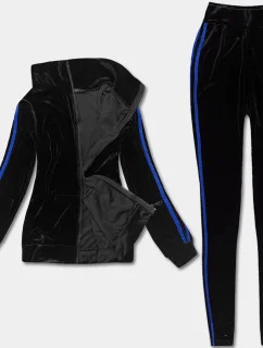 Čierno-tmavo modrý športový komplet s legínami (YP-9967)