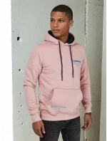 FashionStreet pánska ružová mikina s kapucňou BX5692 FashionStreet pánska ružová mikina s kapucňou BX5692