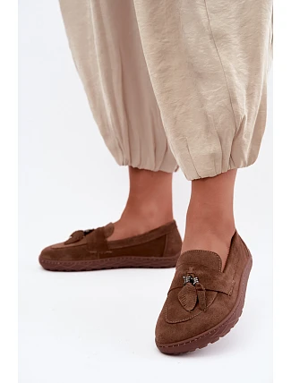Mokasíny Barefoot z prírodnej semišovej kože Zazoo 10220, hnedé Mokasíny Barefoot z prírodnej semišovej kože Zazoo 10220, hnedé