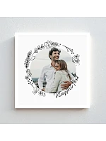 Personalizovaný magický fotob obraz v ráme – štvorcový 20x20 – kvetinový rám Personalizovaný magický fotob obraz v ráme – štvorcový 20x20 – kvetinový rám