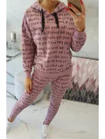 Tmavo ružová sada s potlačou