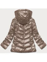 Prešívaná bunda v kakaovej farbe pre prechodné obdobie (BR9790-12)