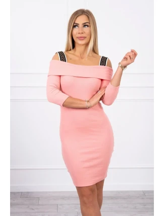 Marhuľové šaty so širokými ramienkami