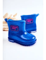 Dziecięce Brokatowe Kalosze Granatowe Rain