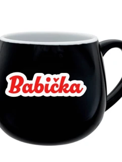 Keramický hrnček Babička (obrys) 300 ml čierny - Giftela