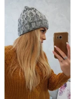 Dámska čiapka Eliza K205 grey+violet+ecru