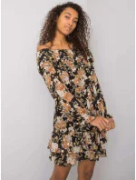 Šaty DHJ SK 15015 2.73P čierna a béžová