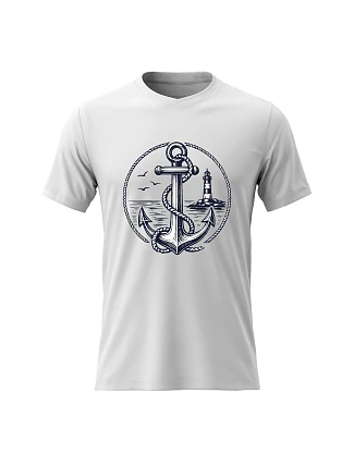 Dámske bavlnené tričko s potlačou - Sailor - biele Dámske bavlnené tričko s potlačou - Sailor - biele