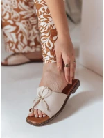 Dámske žabky s mašľou KISSBOW beige FashionStreet ZY0754