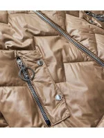 Karamelovo / modrá dámska bunda s kapucňou (BH2003BIG) Karamelovo / modrá dámska bunda s kapucňou (BH2003BIG)